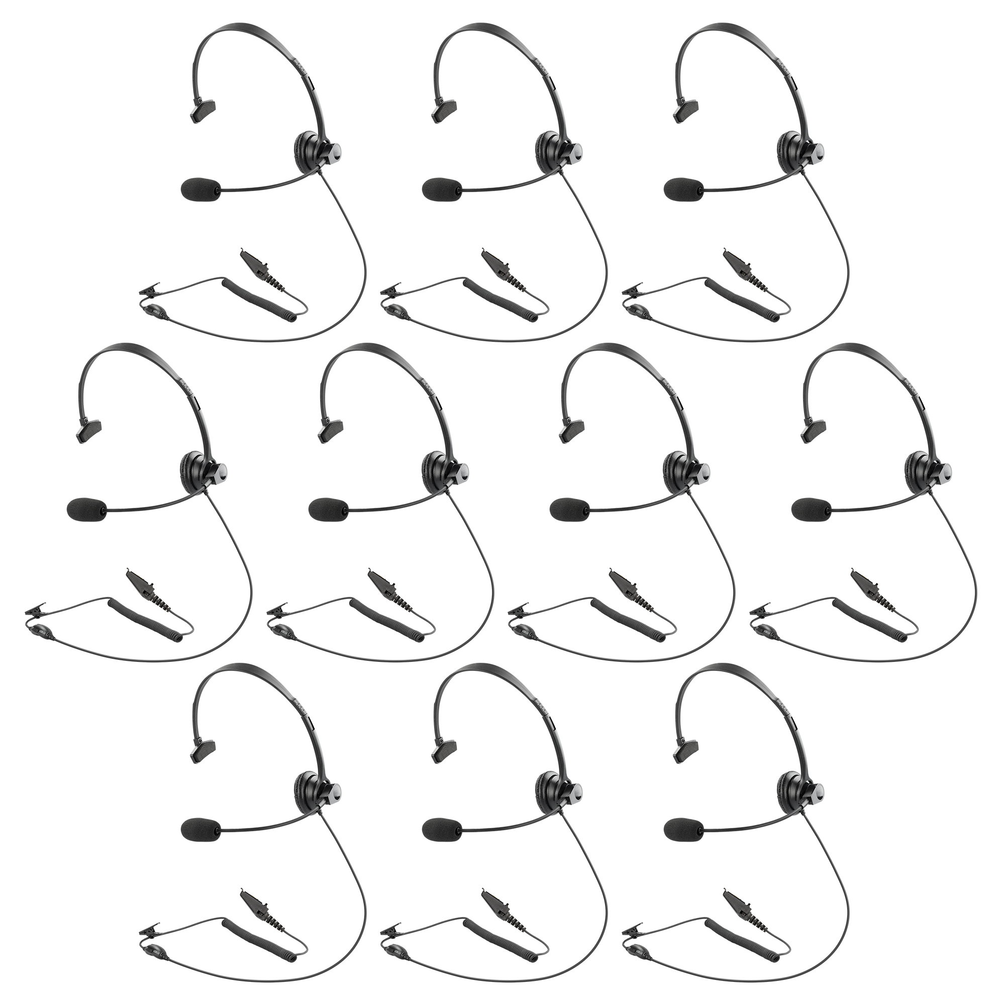 10 pack Two Way Radio Single Muff Headset PTT VOX for Kenwood NX-5400 NX-5300 - Picture 1 of 9