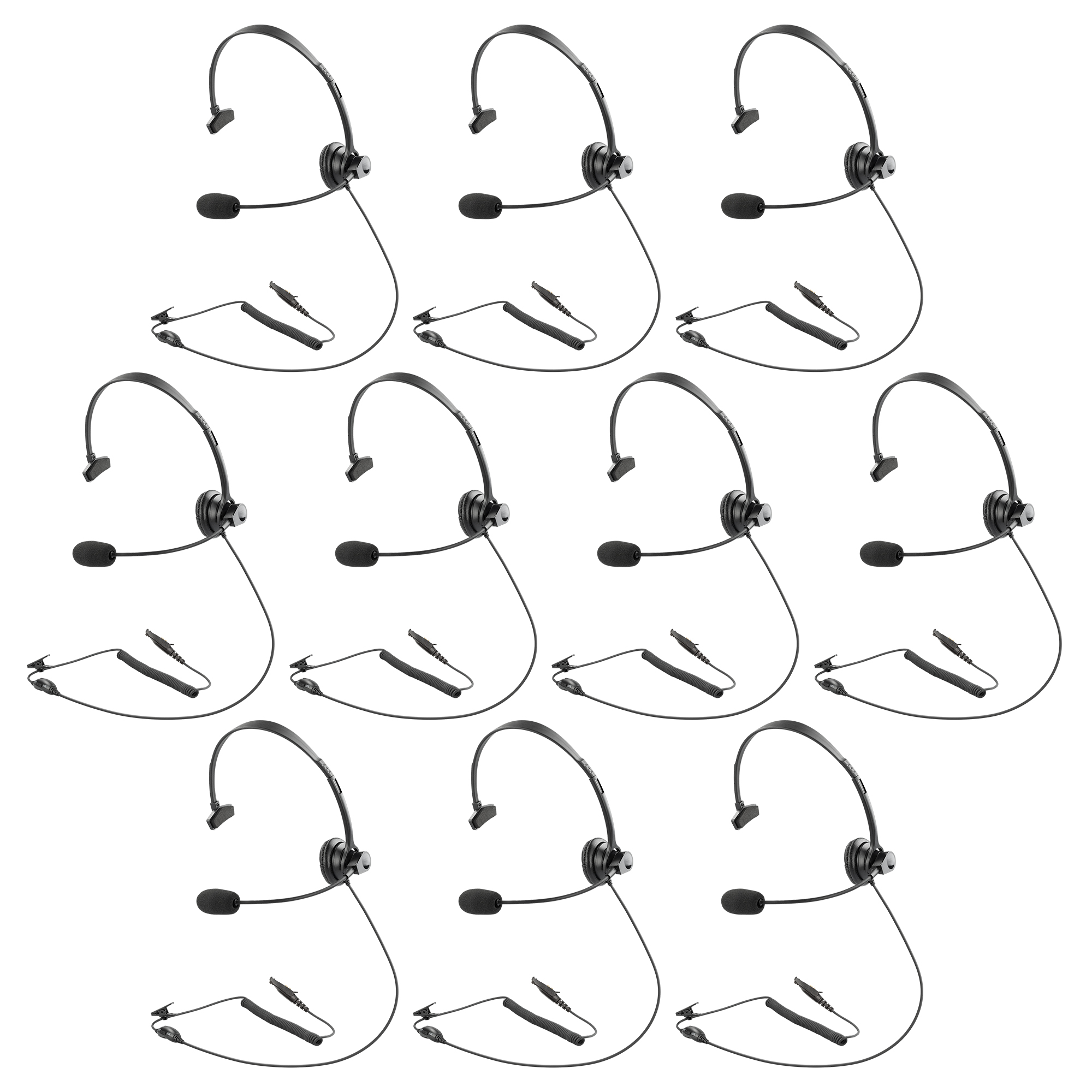 10 Stück Overhead Single Muff Kopfhörer Inline PTT für Motorola GP344 GP344R - Bild 1 von 9