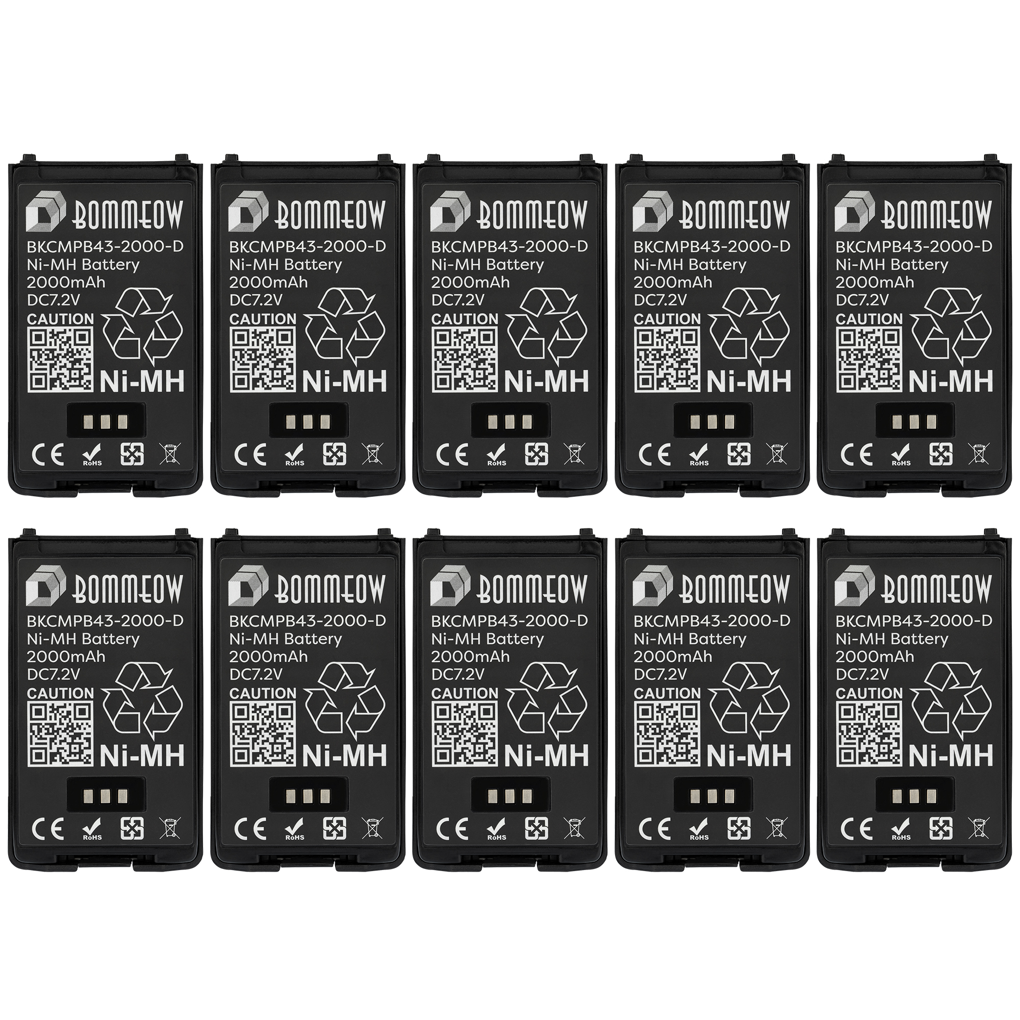 10 Units 2000mAh Rechargerable Replace Battery for Kenwood Radio TH-K2E TH-K2ET