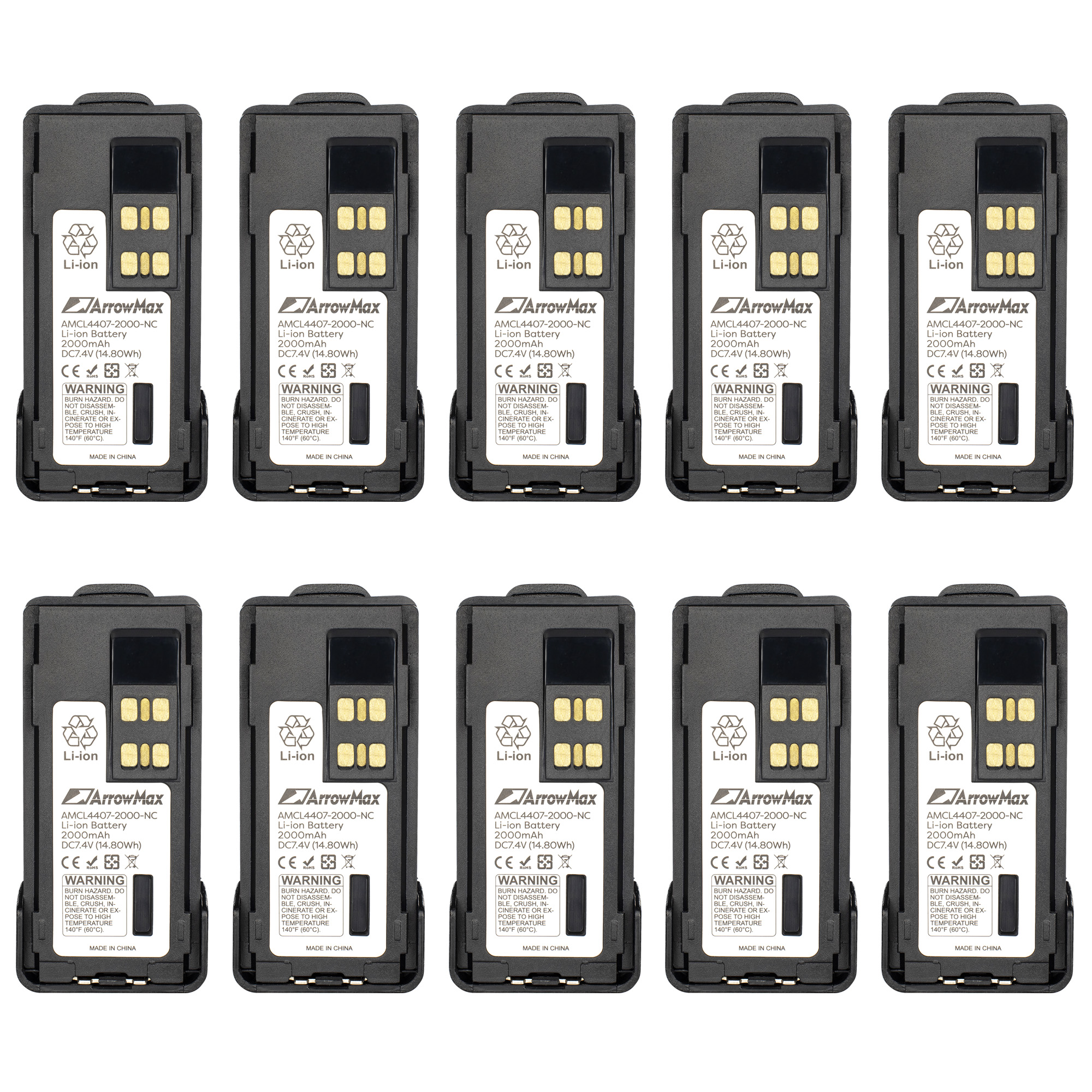 10x Premiun 2000mAH Liion Walkie Talkie Battery for Motorola XPR7550